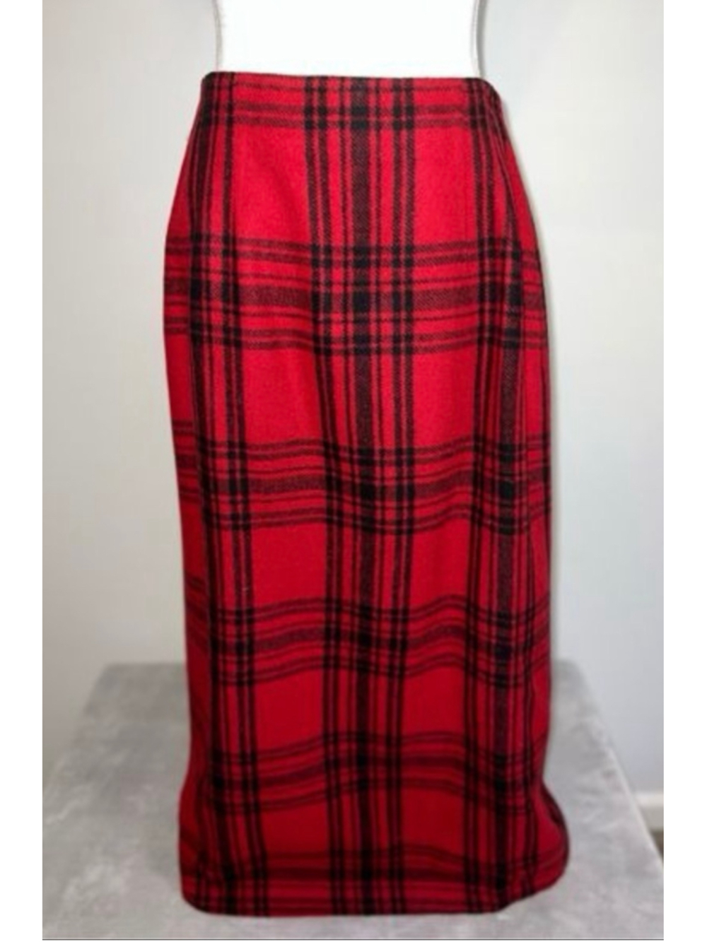 Cambridge Country Plaid maxi Skirt Red Black Size 10P